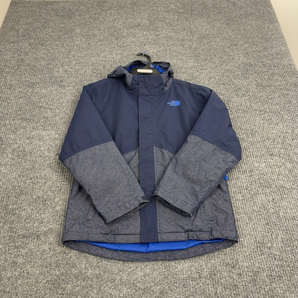 The North Face Jacket Boys M Blue Nylon Colorblock Hooded Outdoor Gorpcore